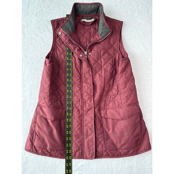 Peter Millar Womens Addison Quilted Travel Vest Size Medium Maroon Zip Pockets - Picture 3 of 7